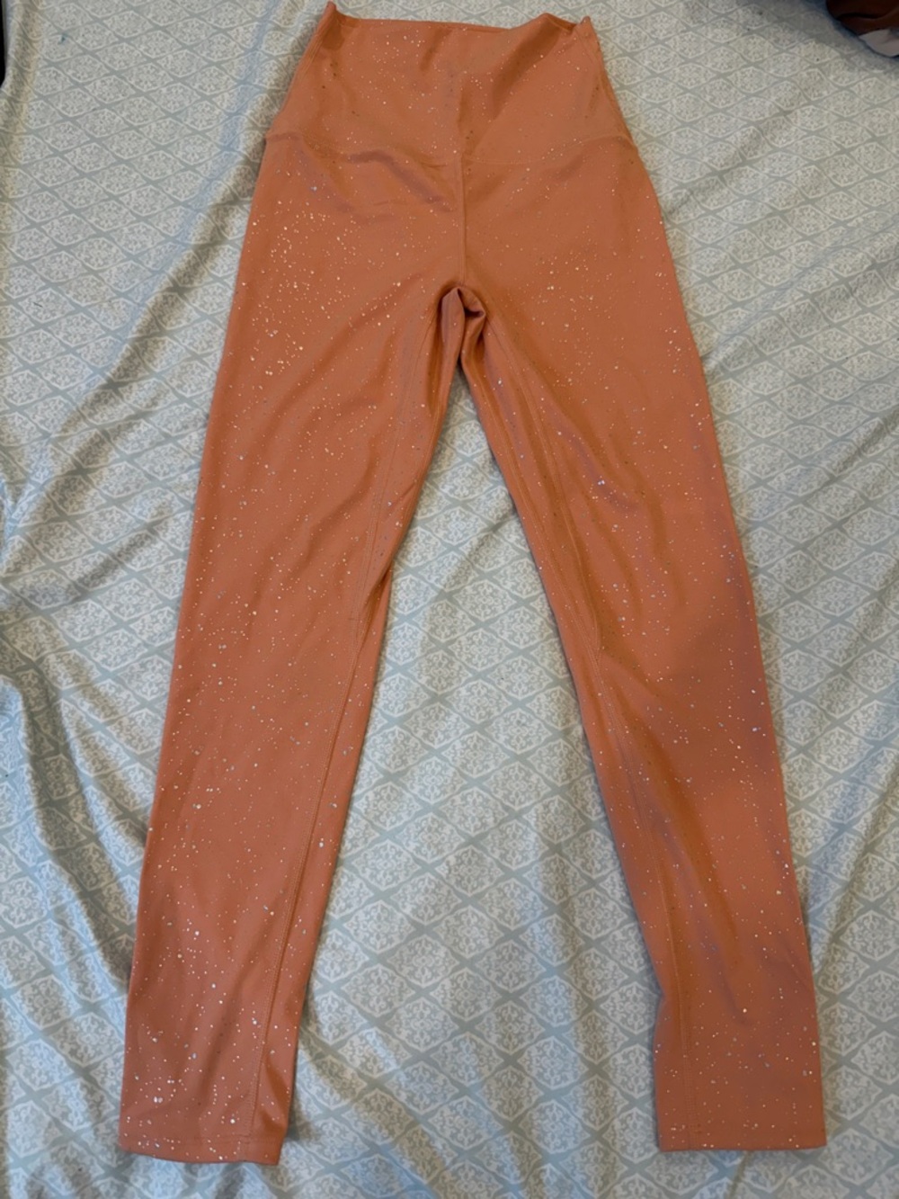 High Waisted Leggings XS – Peach Orange Speckled